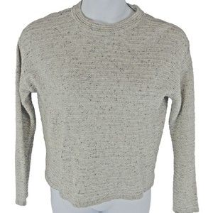 Andrea Jovine AJ‎ Women's Medium  Gray Cropped Ribbed Sweater Heather
